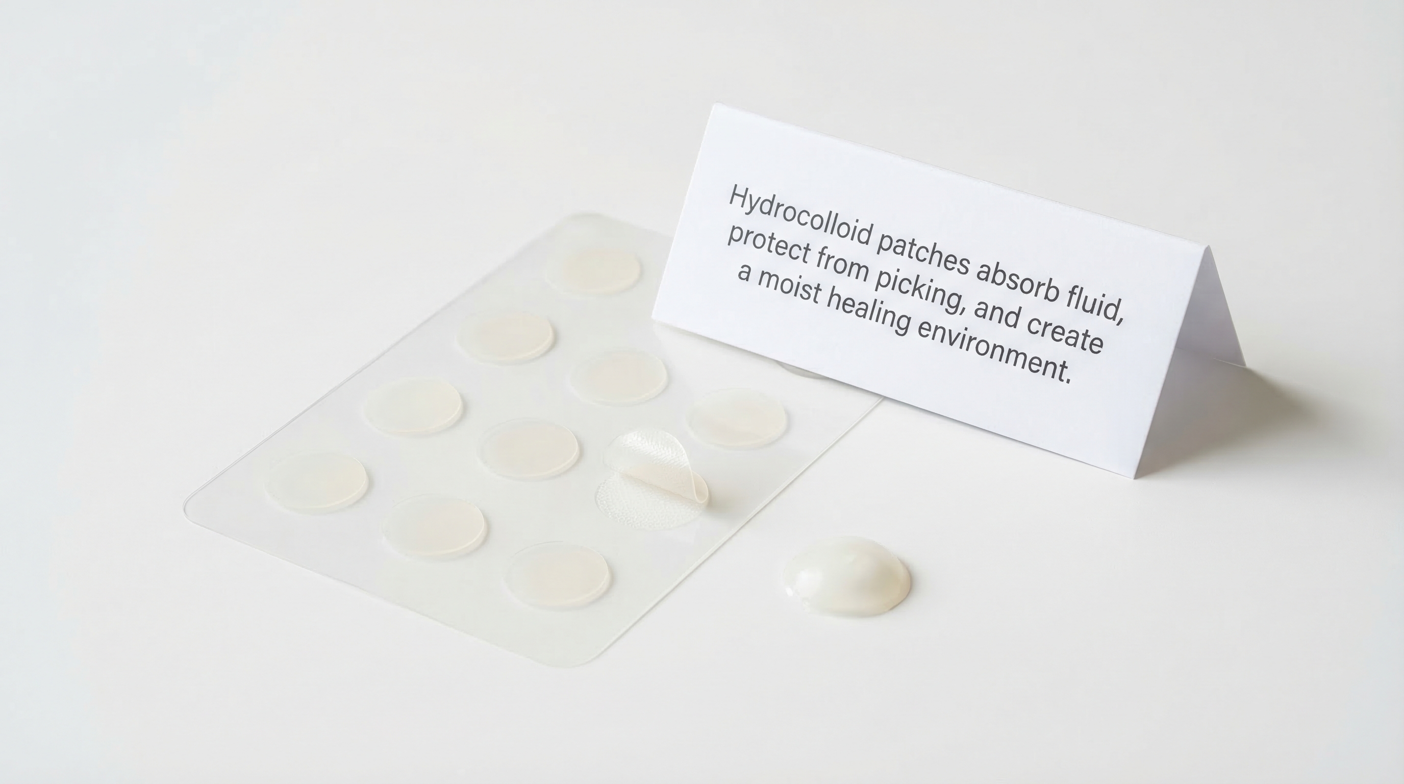 Side-by-side comparison of common pustule treatment methods — benzoyl peroxide, salicylic acid, pimple patches, and ice