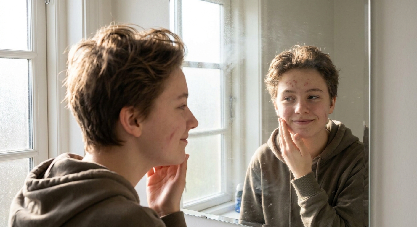 Before and after of a pimple treated with a spot treatment